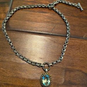 Gemstone necklace—beautiful, heavy toggle chain